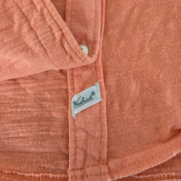 Woolrich Womens Coral Button-Up Roll-Tab Long Sleeve Cotton Knit Top Size M - Picture 7 of 10